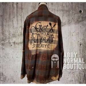 Get Your Fat Pants Ready Funny Plus Size Flannel Holiday Shirt- Size 2XL